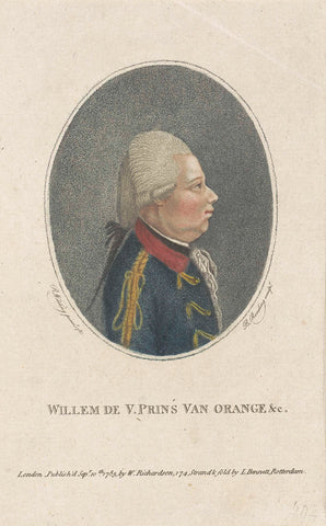 Portrait of William V, Prince of Orange-Nassau, Burnet Reading, 1785 Canvas Print