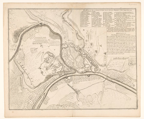 Map of Namur, 1709, Jacobus Harrewijn, 1709 - 1712 Canvas Print