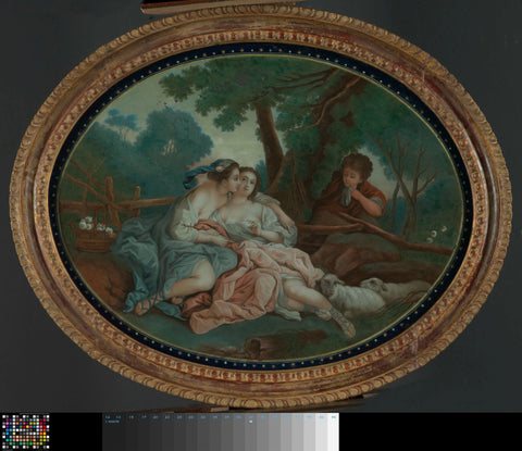 Two fête galante scenes, anonymous, c. 1795 Canvas Print