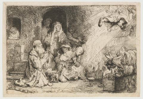 The angel departing from the family of Tobias, Rembrandt van Rijn, 1641 Canvas Print