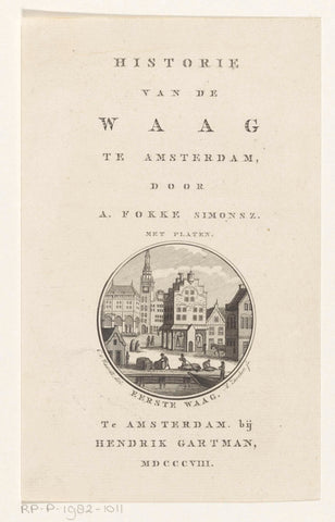 Waag in Amsterdam, Antoni Zürcher, 1808 Canvas Print