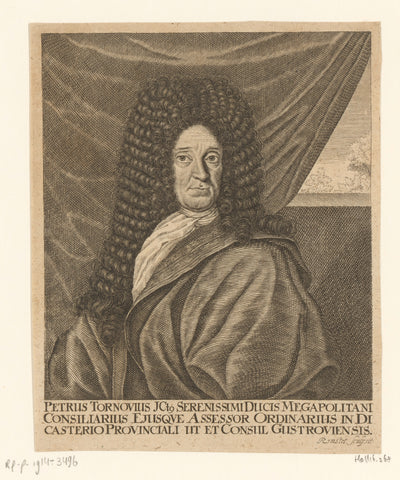 Portrait of Peter Tornovius, Christian Romstet, 1665 - 1721 Canvas Print