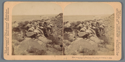 Presentation of British scouts attacking a Boer patrol in Colesberg, 10 January 1900, anonymous, 1900 Canvas Print