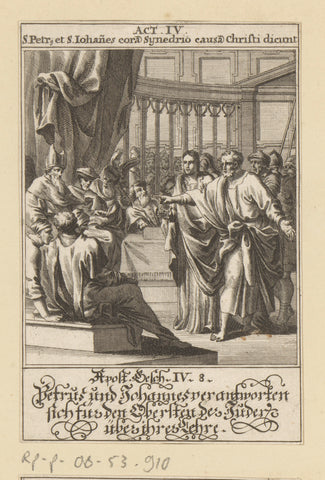 Apostle Petrus and apostle John answer for their teachings, anonymous, 1697 Canvas Print