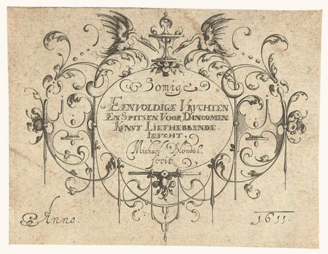 Title print for 'Somige Eenvoldige Vruchten en Spitsen', Michiel le Blon, 1611 Canvas Print