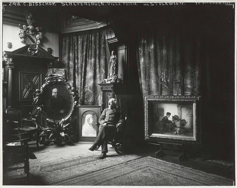 The painter Christoffel Bisschop in his studio, Villa Frisia, Van Stolkweg 13 (The Hague?), Sigmund Löw, 1903 Canvas Print