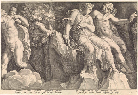 Frisian with the punishment of Niobe (plate 3), Jan Saenredam, 1596 - 1652 Canvas Print