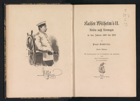 Kaiser Wilhelm's II. Reisen nach Norwegen in den Jahren 1889 bis 1892, Paul Güssfeldt, 1892 Canvas Print