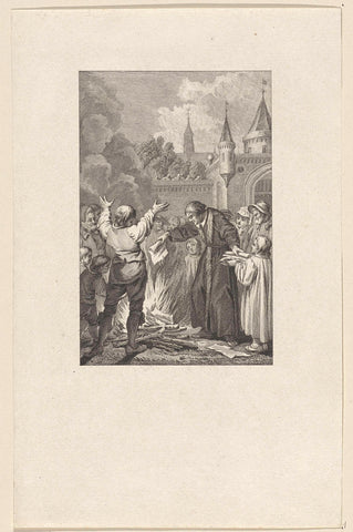 Martin Luther burns the breakijke bul, Reinier Vinkeles (I), 1783 Canvas Print