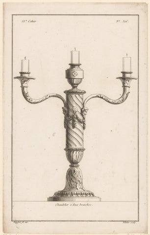 Candlestick with masks, Jean Pelletier, 1772 - 1779 Canvas Print