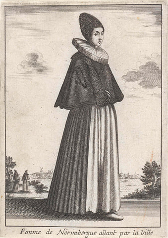 Woman of Nörimbergue going through the City, Wenceslaus Hollar, 1662 Canvas Print