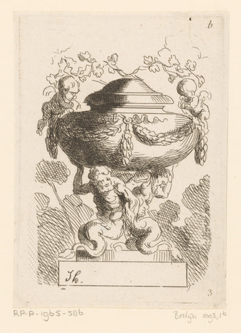 Vase with meermannen, anonymous, 1770 - 1780 Canvas Print