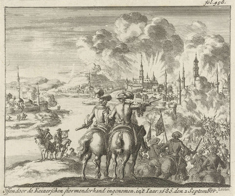 Capture of Buda, 1685-1686, Jan Luyken, 1689 Canvas Print