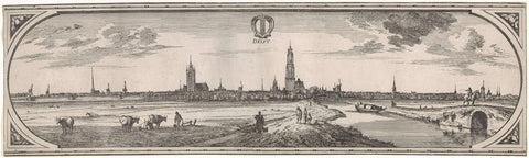 View of Delft, Joost van Geel, 1666 - 1698 Canvas Print