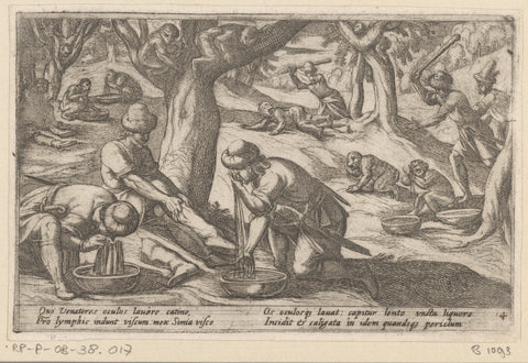 Hunters capture monkeys, Antonio Tempesta, 1602 Canvas Print