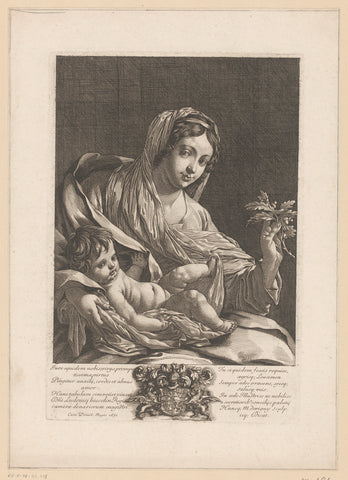 Mary with Child, Michel Dorigny, 1651 Canvas Print