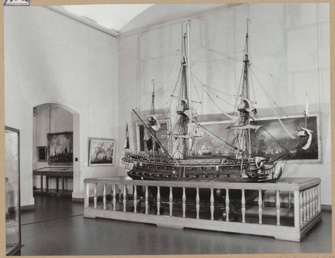 Room 112 seen to the southwest with a large ship model, 1963 Canvas Print