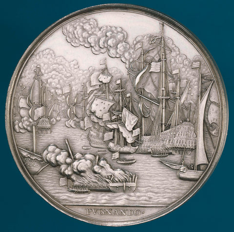 Medal to commemorate Michiel de Ruyter, Christoffel Adolphi, 1676 Canvas Print