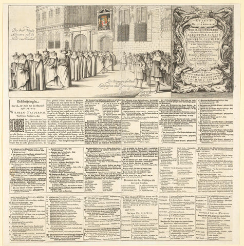 Begrafenisoptocht van Willem Frederik, graaf van Nassau-Dietz (blad 25 en tekstblad), 1665, Michel Noé, 1666 Canvas Print