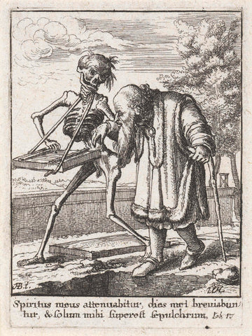 The Old Man and Death, Wenceslaus Hollar, c. 1680 Canvas Print