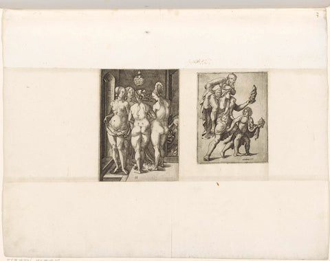 Four witches / Aeneas, Anchises and Ascanius, anonymous, 1550 - 1570 Canvas Print