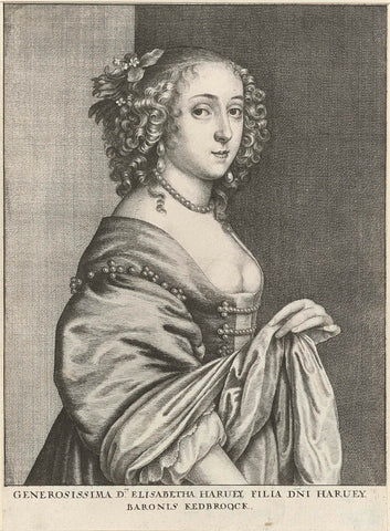 Portrait of Lady Elisabeth Hervey, Wenceslaus Hollar, 1646 Canvas Print