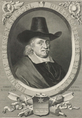 Portrait of Hendrick Dircksz. Mirror, Johannes Willemsz. Munnickhuysen, 1685 Canvas Print