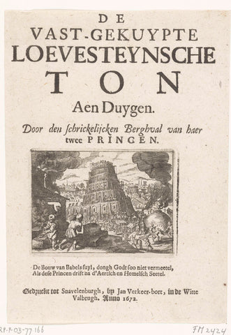 Title page for the pamphlet: De vast-gekuypte Loevesteynsche ton aen duygen, 1672, anonymous, 1672 Canvas Print