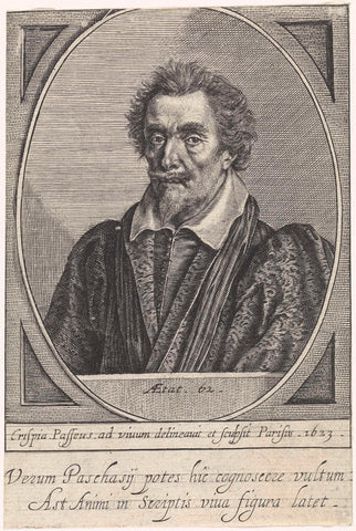 Portrait of Nicolaus Paschasius, Crispijn van de Passe (II), 1623 Canvas Print