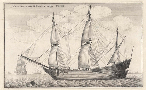 Nederlands fluitschip, Wenceslaus Hollar, 1647 Canvas Print