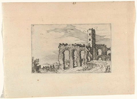 Ruin of aqueduct, Willem van Nieulandt (II), 1594 - 1685 Canvas Print