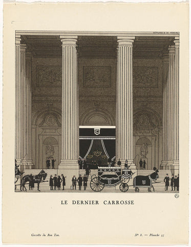 Gazette du Bon Ton, 1920 - No. 8, Pl. 57: Le dernier carrosse, Bernard Boutet de Monvel, 1920 Canvas Print