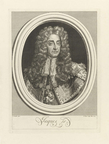 Portrait of James II of England, Bernard Picart, 1724 Canvas Print