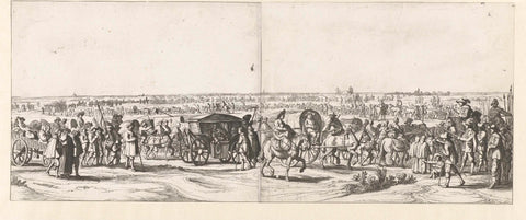 Exodus of the Spanish garrison from Breda (plates 3 and 4), 1637, anonymous, 1637 Canvas Print