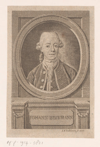 Portrait of Johann Beckmann, Johann Friedrich Schleuen, 1777 Canvas Print