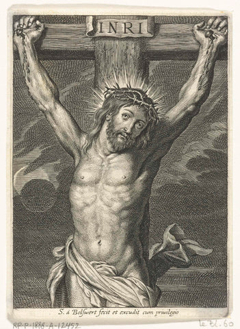 Christ on the cross and solar eclipse, Schelte Adamsz. Bolswert, c. 1596 - c. 1659 Canvas Print