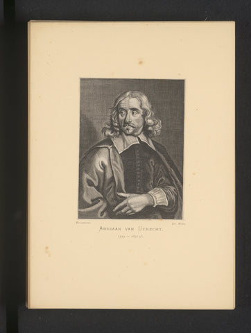 Reproduction of an engraving of a portrait of Adriaen van Utrecht by Coenraet Waumans, Joseph Maes, c. 1872 - in or before 1877 Canvas Print