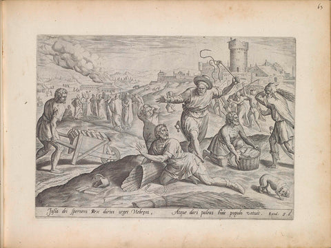 Mistreatment of the Israelites by the Egyptians, Johann Sadeler (I), 1643 Canvas Print