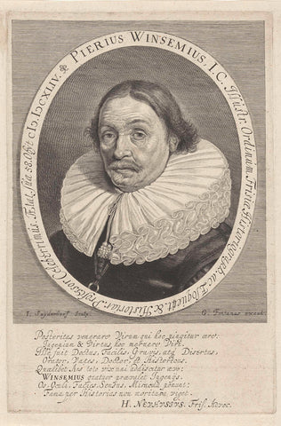 Portrait of Pier Winsemius, Jonas Suyderhoef, 1646 Canvas Print