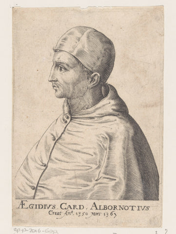 Portrait of Cardinal Gil Álvarez Carrillo de Albornoz, anonymous, 1600 - 1699 Canvas Print