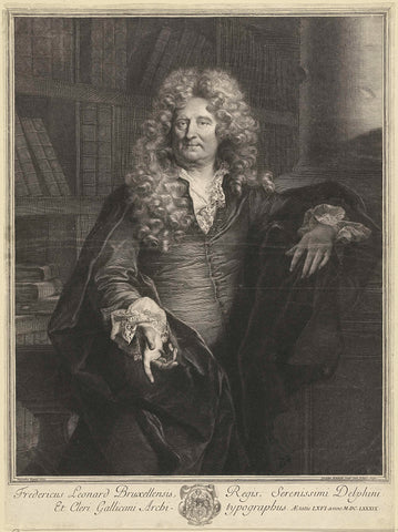 Portrait of Frédéric Leonard, Gerard Edelinck, 1689 - 1707 Canvas Print