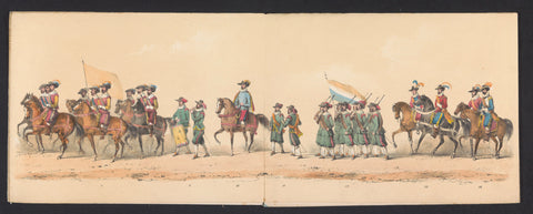 Historische optocht door studenten van de Groningse Hogeschool, 1850 (plate 2), Johannes Hermanus van de Weijer, 1850 Canvas Print