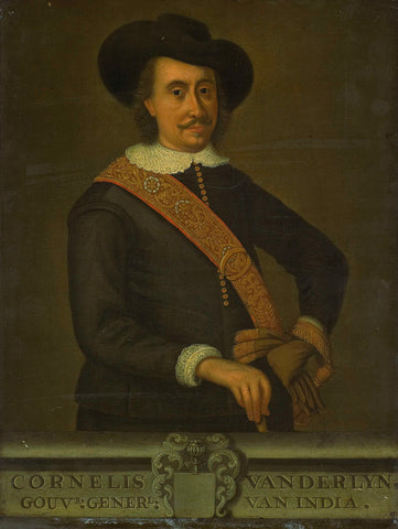 Portrait of Cornelis van der Lijn, Governor-General of the Dutch East Indies, anonymous (copy after), 1750 - 1800 Canvas Print