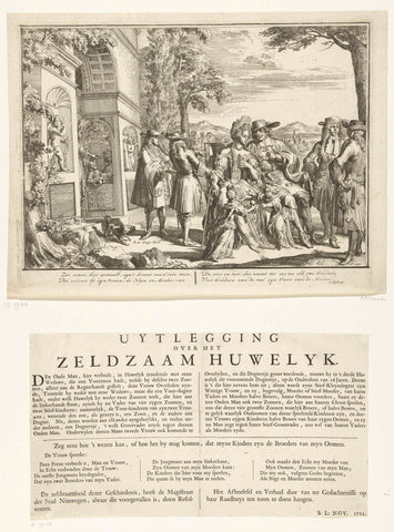 Het Nijmeegse Raadsel of het Gecompliceerde Huwelijk, 1619, Romeyn de Hooghe, 1721 Canvas Print