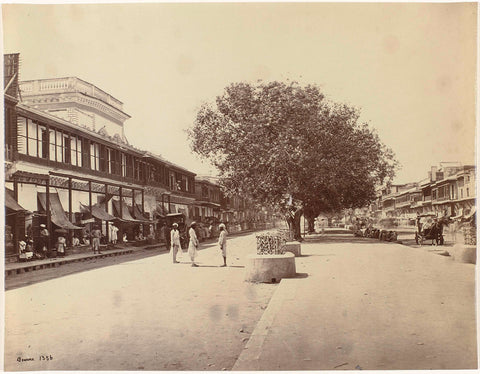 Gezicht op Chandni Chowk in Shahjahanabad, Delhi, India, Samuel Bourne, 1865 - 1870 Canvas Print