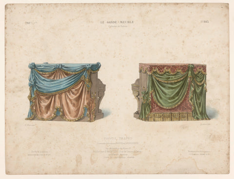 Two pianos with draperies, Quéton, c. 1885 - c. 1895 Canvas Print