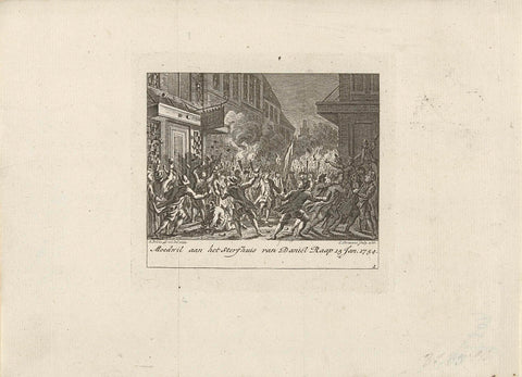 Riots for the death house of Daniël Raap, 1754, Cornelis Brouwer, 1786 Canvas Print