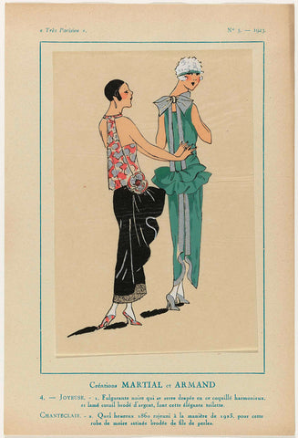 Très Parisien, 1923, No 5: 4.- JOYEUSE. -1. Fulgurante noire..., anonymous, 1923 Canvas Print