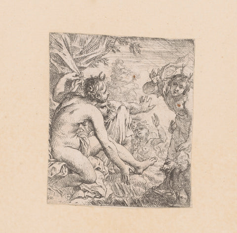 Diana en Actaeon, anonymous, 1580 - 1630 Canvas Print