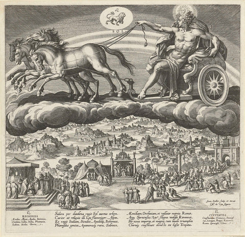 The Sun and its influence on the world, Johann Sadeler (I), 1585 Canvas Print